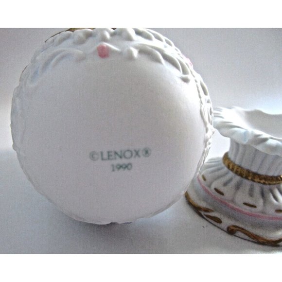 Vintage Lenox  "The Lily Blossom Egg"  1990 with Stand - Bisque Porcelain  4.5" - Picture 12 of 16